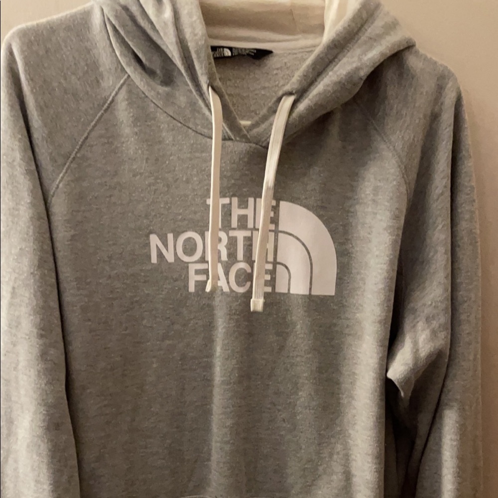 Grey and White Northface XXL